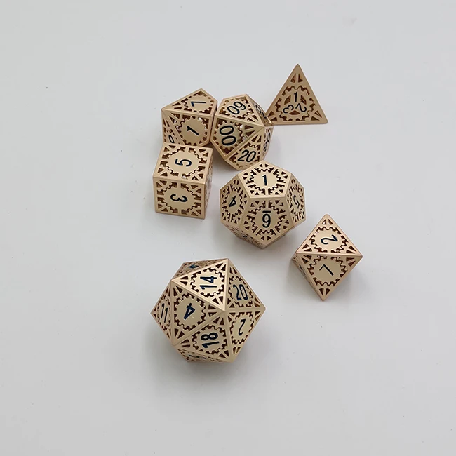 
Metal hollow dice wholesale factory custom designed metal dice sets for dnd board game entertainment 