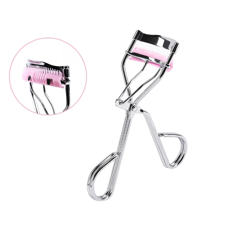 Eye Lash Curler 2021 Private Label Pink Plastic Comb Best Silicone Wide False Tools Eyelash Curler With Comb Brush
