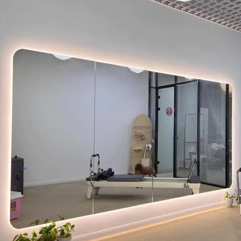 Factory Wholesale Large Size High-definition Full-Body Dance Studio Gym Wall Mirror With LED Light