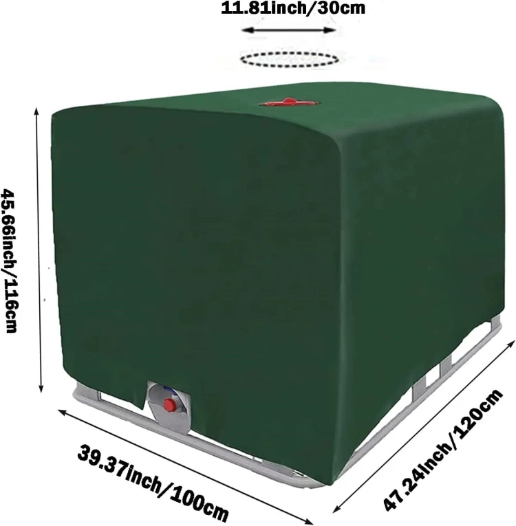 1000L IBC Water Container Tank Protection Cover Rainproof Sunscreen Cover Outdoor Water Tank Cover