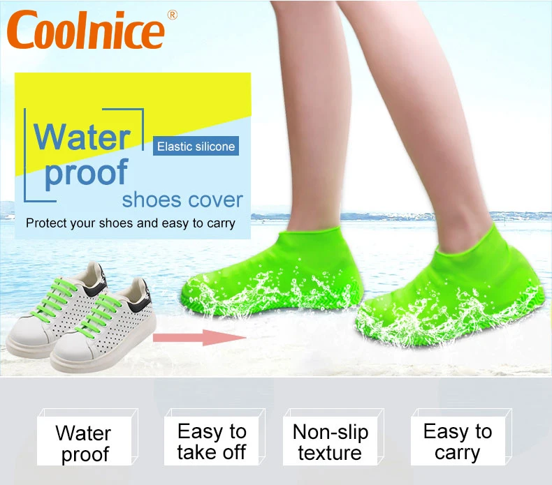 Coolnice Silicone Overshoes Waterproof Non Slip Boot Shoe Cover Protectors For Rain