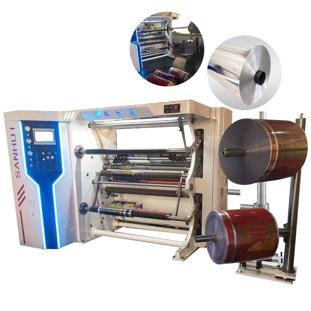 large label slitting machine slitter rewinder paper roll tape pvc film cutting machine