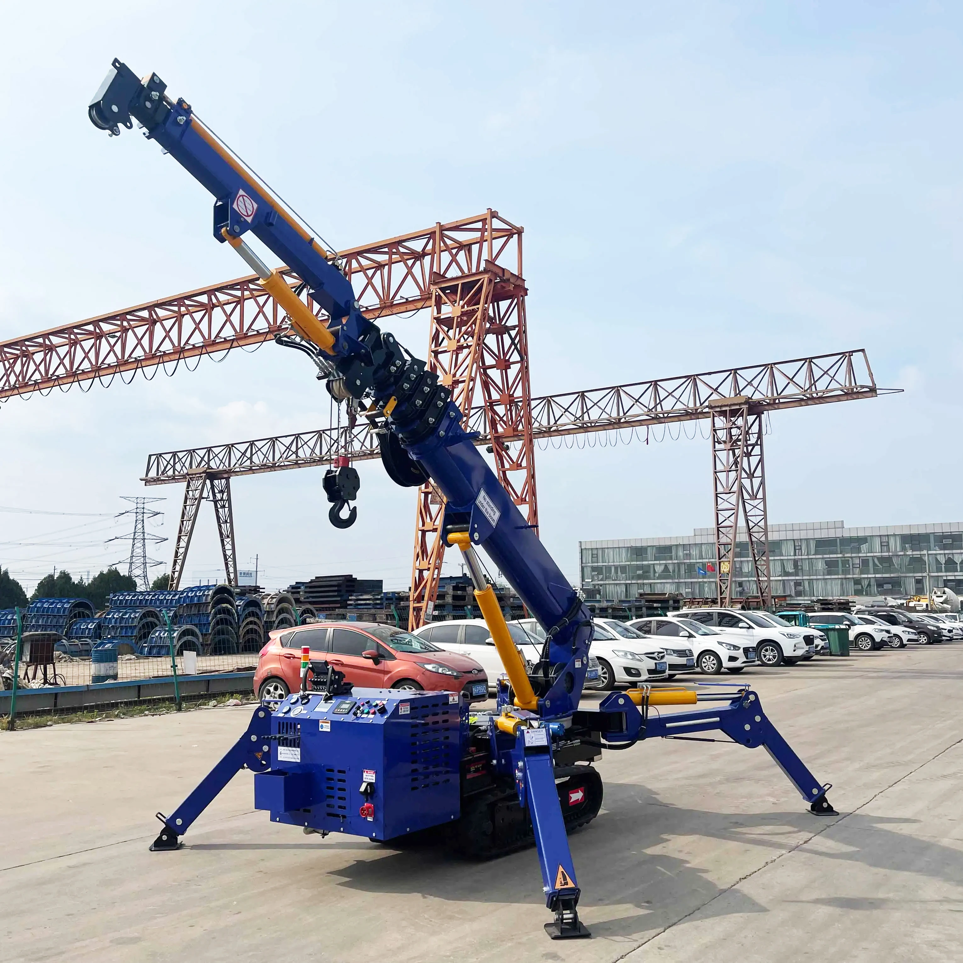 Tonlita China Popular Construction Telescopic Spider Crane 3 Ton Mini Cranes 360 Degree Rotation Fly Jib Spider Crane