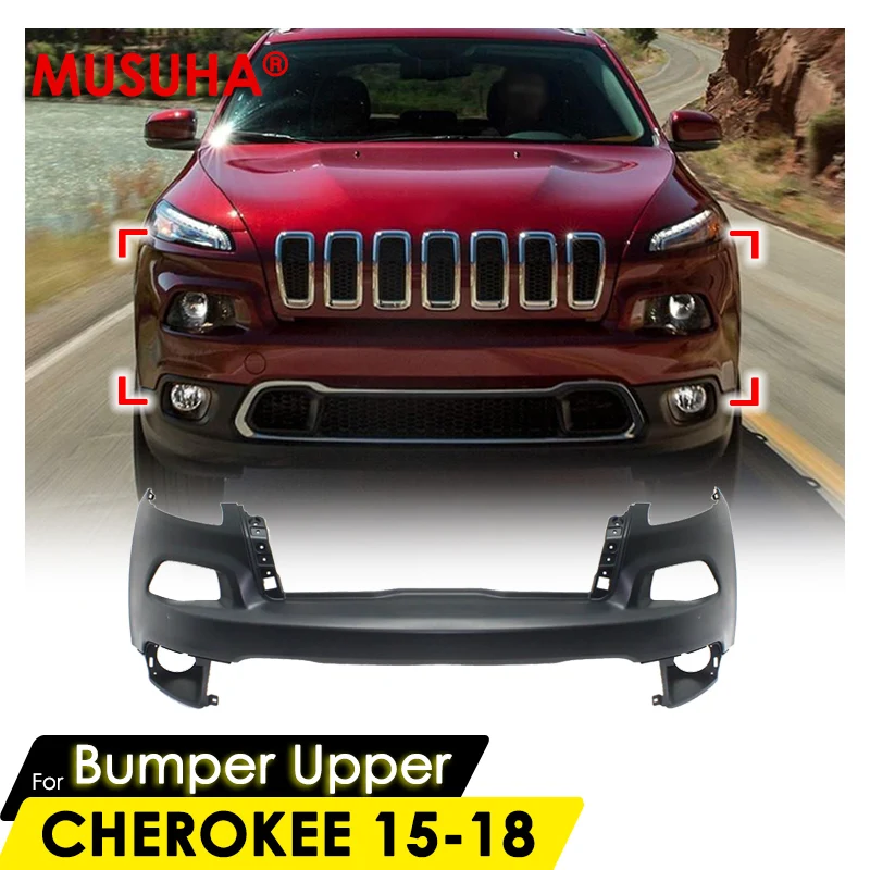Верх переднего бампера MUSUHA для Jeep Cherokee, крышка переднего бампера, верхняя крышка переднего бампера 2014 2015 2016 2017 2018 OEM 5NJ52TZZAB