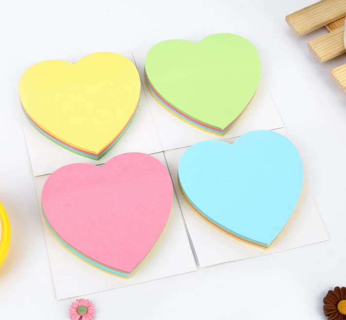 YIHENG Heart Shape Customsticky note fluorescent color ruler square memo pad school supplies index tabs bookmark