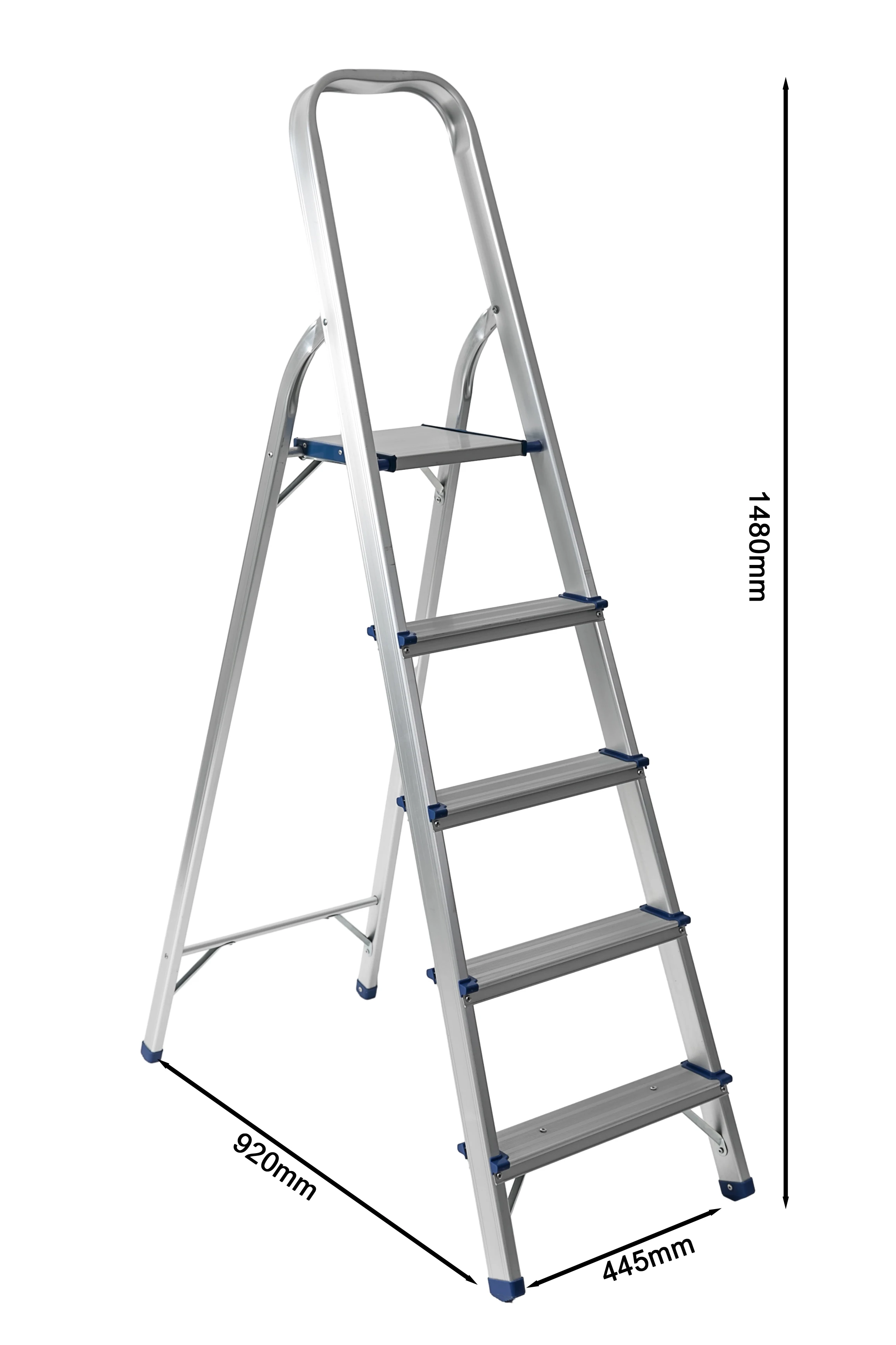 High Quality 5-Step Metal Folding Aluminum Step Ladder Portable Industrial Design for Outdoor and Workshop Use EN131 Certified