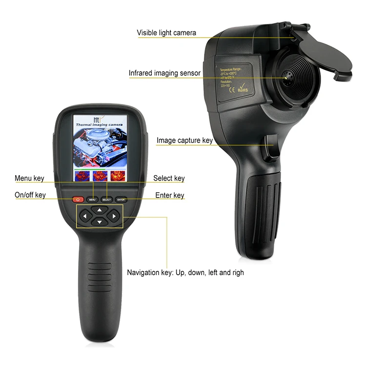 Factory Price HT-18 Handheld Industrial Thermal Imager WITH Temperature Measuring 90*105*223mm 1 Years