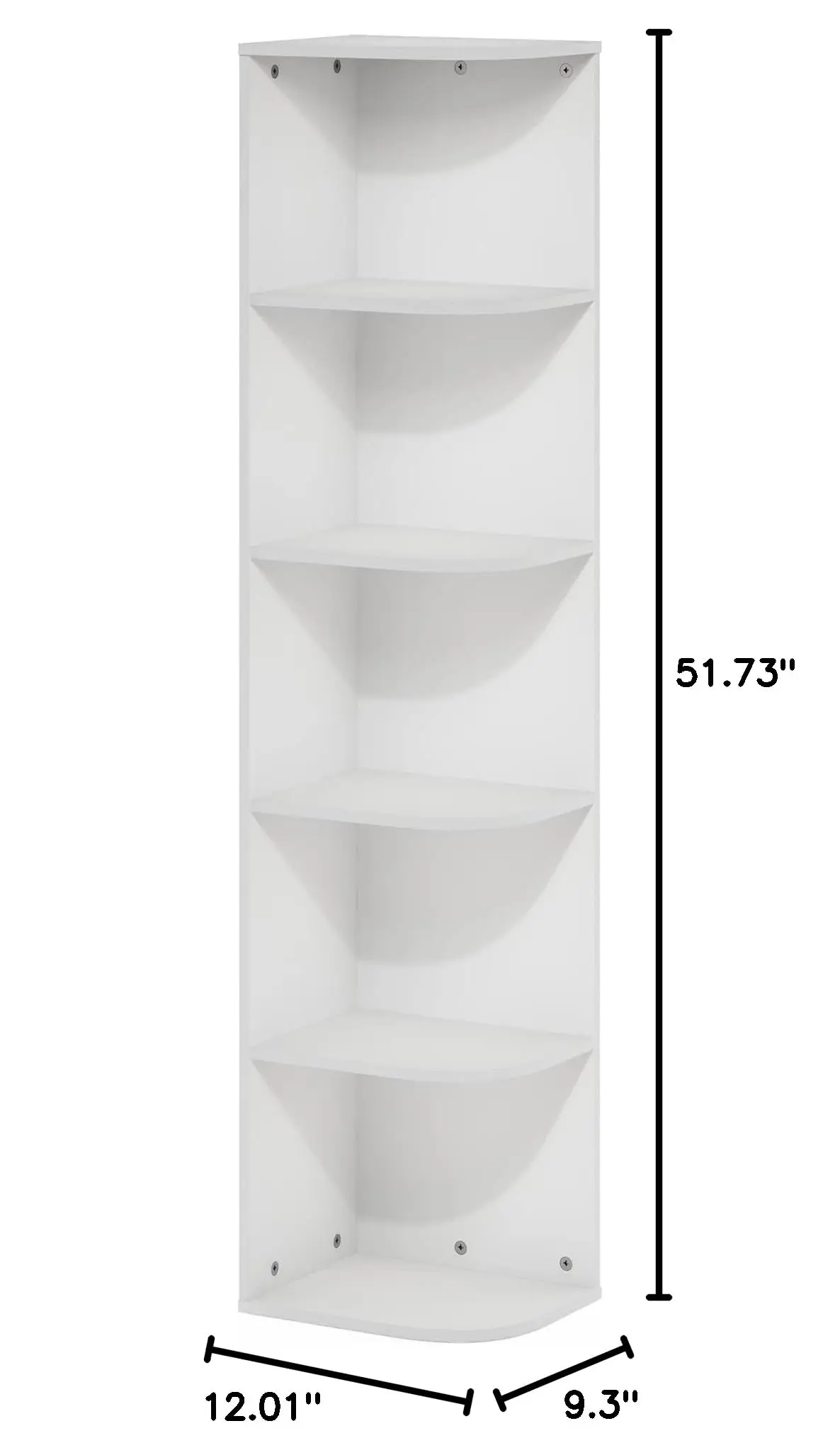 Chinese Factory Wholesale Universal Tall Wood 5 Tier Book Shelf Bookcase In White