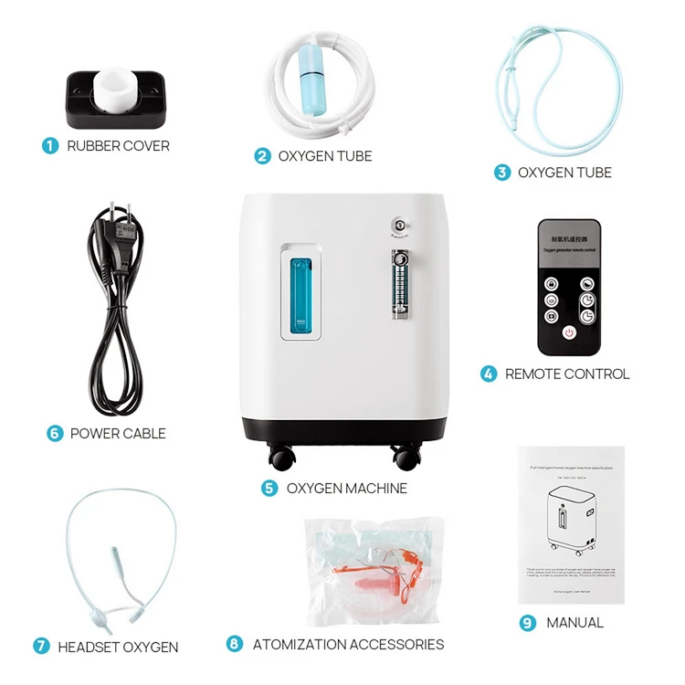 Hot Selling 1-7L Physical Therapy Equipments Household High Concentration Mini Oxygen Concentrator