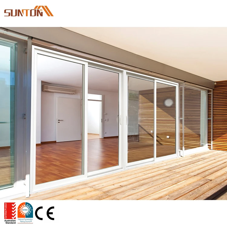 Luxury modern house apartment villa project european style interior white aluminium glass living room sliding door design