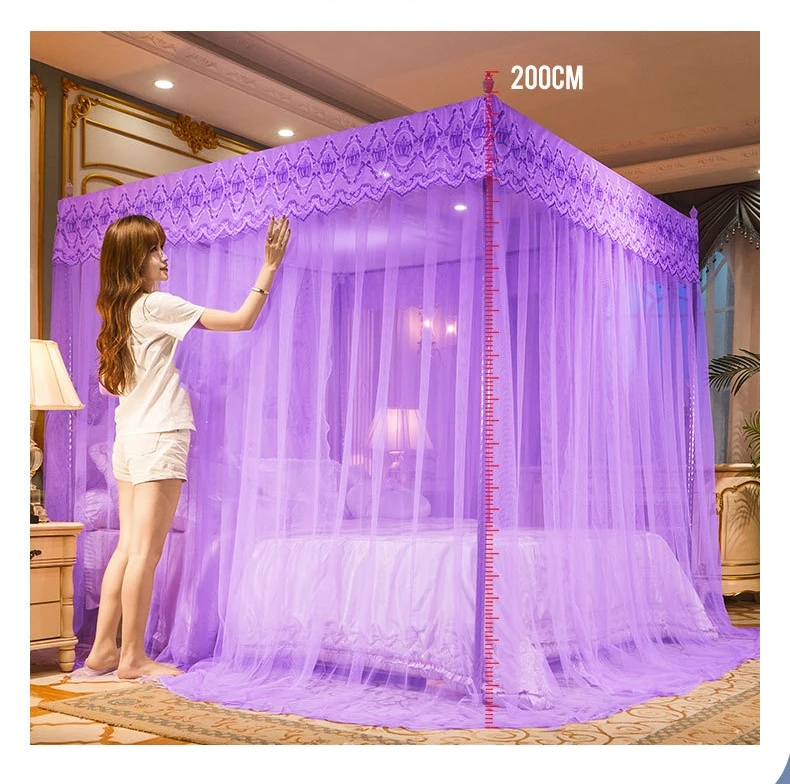 Luxury Royal Palace Canopy Mosquitero With Stand Bedding Netting Mosquito Nets for Adult King Size Home Bed