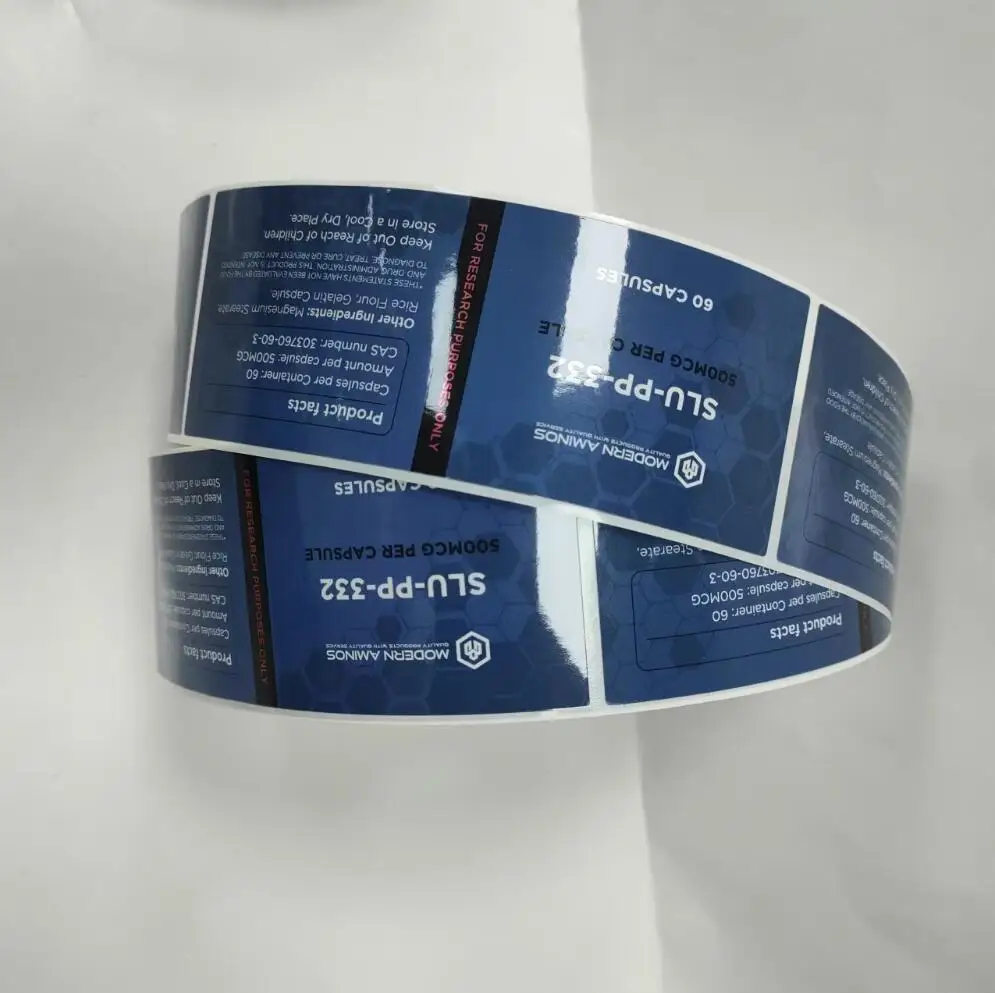Roll stickers with strong adhesive glue vinyl labels for vial bottle waterproof stickers printed stickers