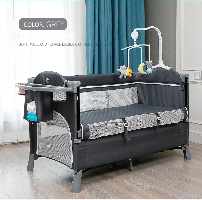 Deluxe Double-Layer Beds Pocket Diapter Changer Cribs folding baby playpen for european standard