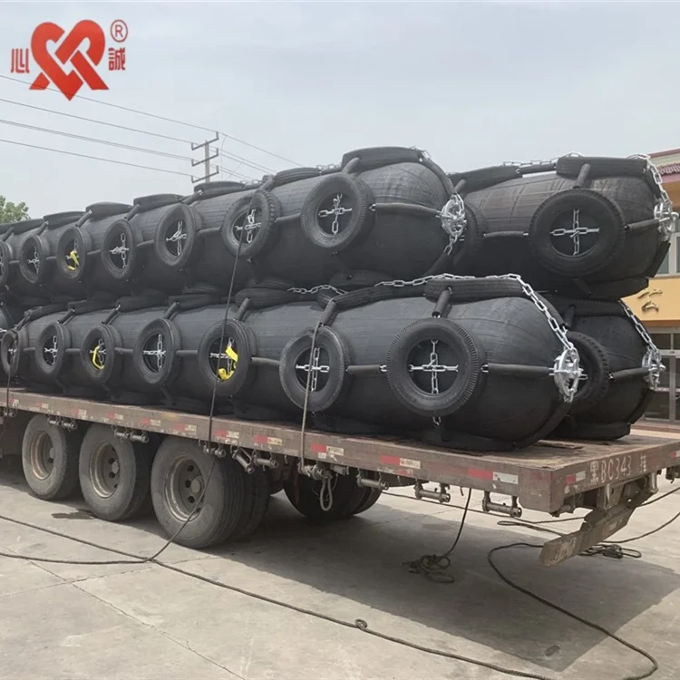 Marine accessories 50KPA Pneumatic Boat rubber fender with tyre and chain