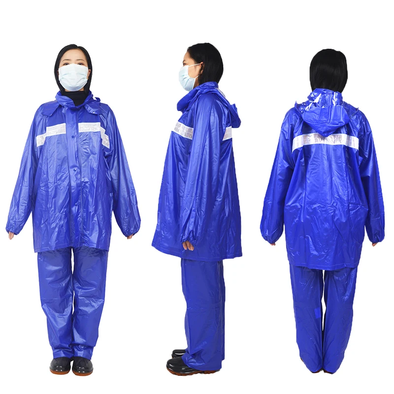 Thickened PVC Rain Coat Waterproof Vulcanization Rubberized Terno Raincoat Rain Suit With Big Brim Jas Hujan PVC Raincoat