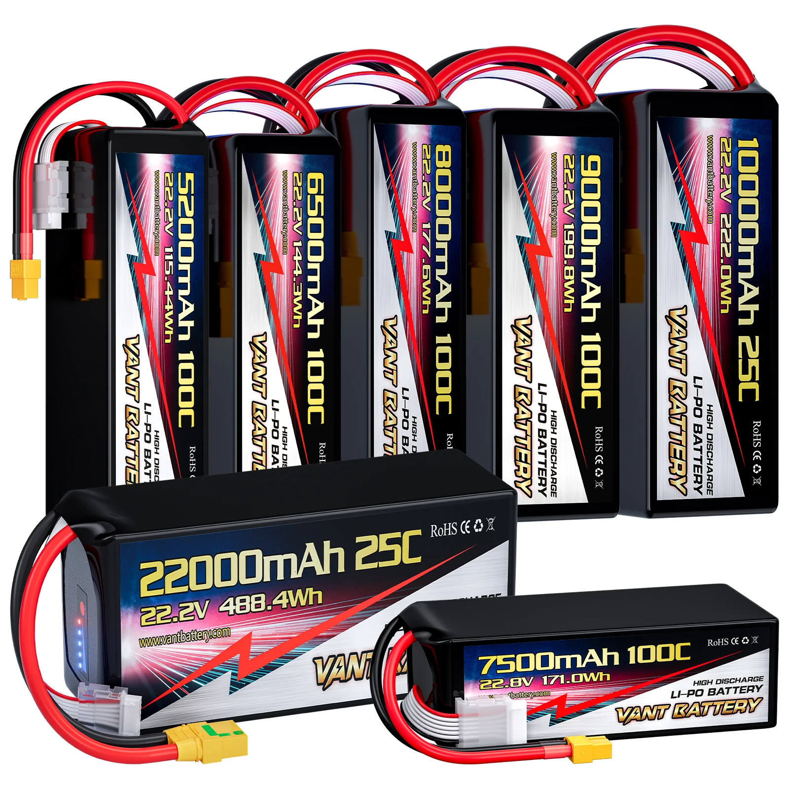 Аккумулятор для дрона VANT fpv 6S lipo батарея 22,2 В 5200/6000/6500/7500/8000/10000/12000 мАч батареи 100C для дрона 7-8 дюймов 400-450 мм