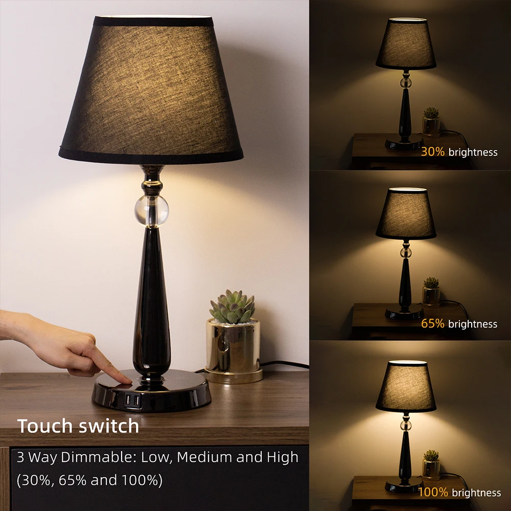 Aisilan nordic retro vintage home decorative gold glass  living room bedroom bed side crystal table lamp