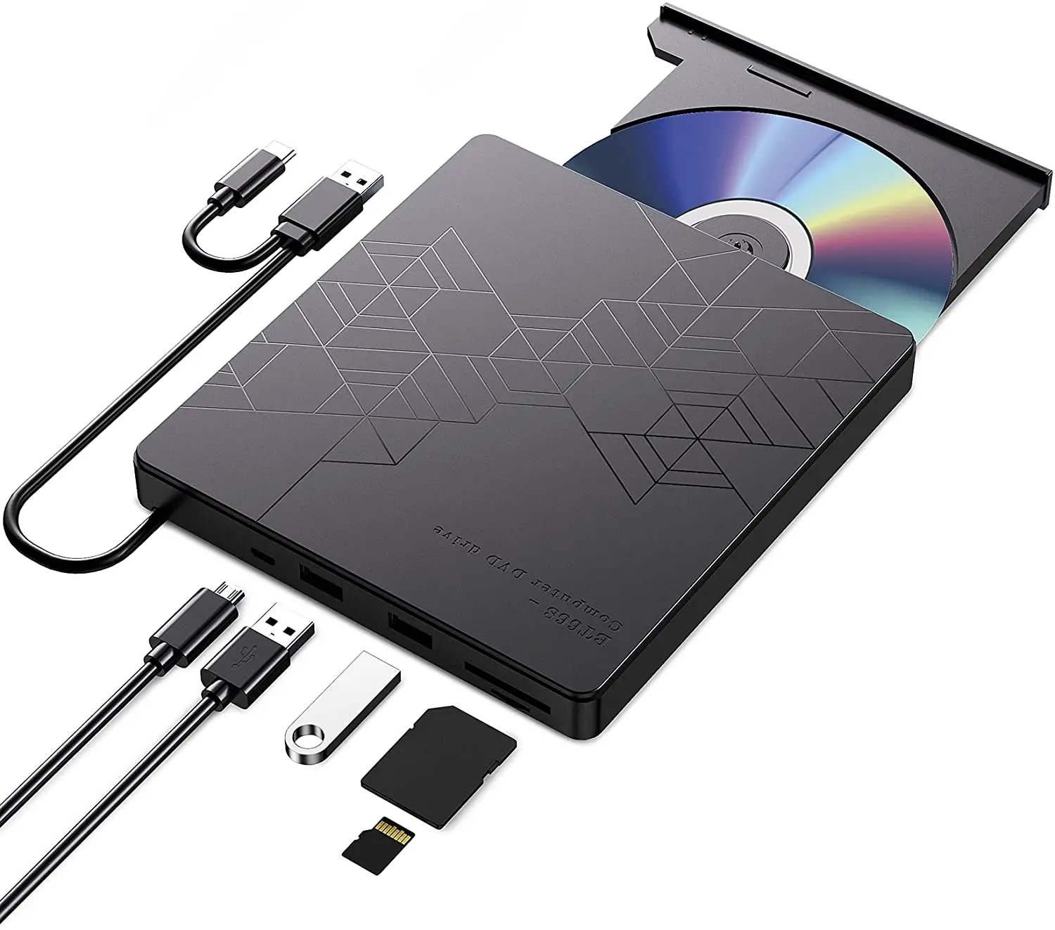 Портативный плеер USB 3 0 CD Rw Writer с SD/TF кард-ридером и концентратором для ПК настольного ноутбука Linux Внешний оптический привод Rom