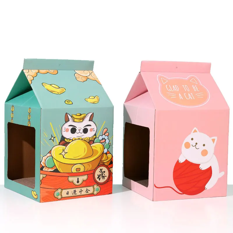 DIY designer custom corrugated paper 5 layers cardboard cat house creative cat house pet cat litter box