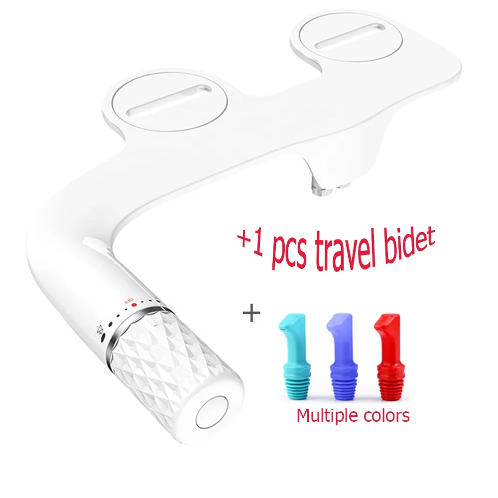 Высокое качество, белый цвет, оптовая продажа, биде для туалета из АБС-пластика, отделяемое под давлением, с двумя насадками