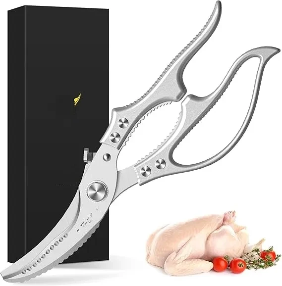 Kitchen Scissors for Food Heavy Duty Kitchen Shears for Spatchcocking Chicken and Turkey with Spring-loaded Handles