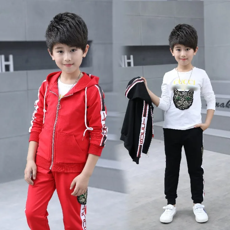 
high quality wholesale sequins cat boy 3 pieces kids children clothing set 
