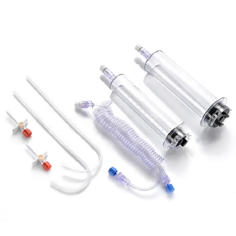 Disposable Medical Consumable Luer Lock Angiographic CT Injection 200ml Dual High Pressure Syringe with CE