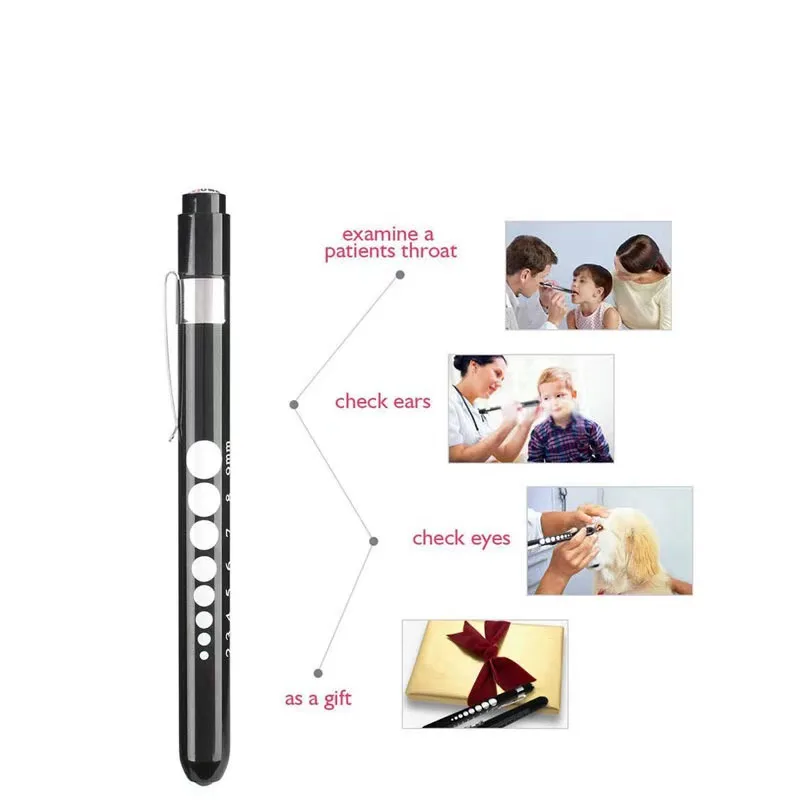 Gearlight s100 Led Pocket Pen light- 2 small Pen Torch Light with Pupil Gauge LED Penlight flashlight Medical for Doctor Nurse