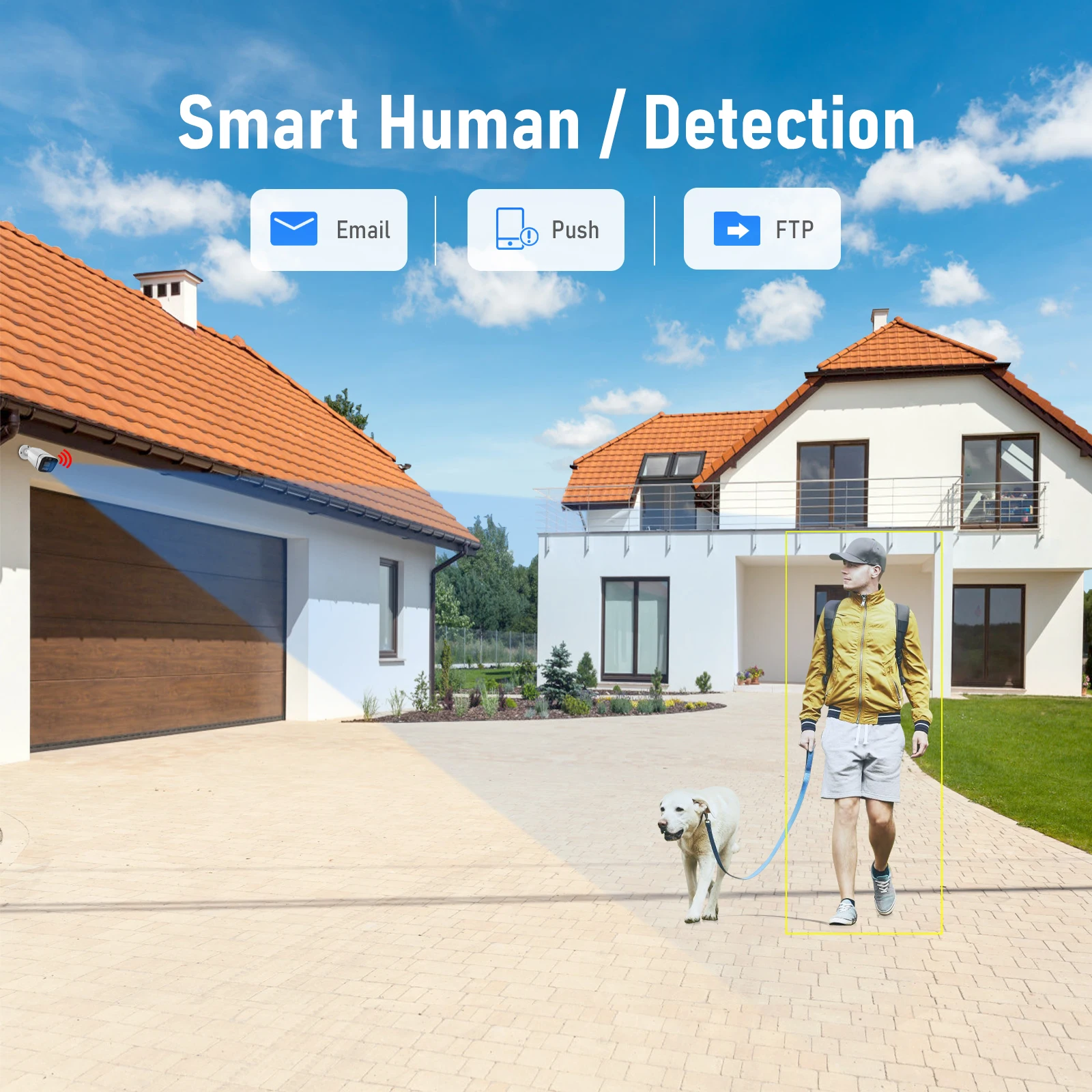 JideTech 2MP POE камера безопасности, цветная камера ночного видения, HD камера наблюдения, гуманоидная IP-камера обнаружения