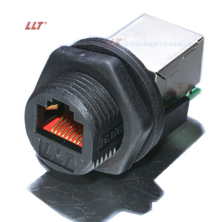 LLT M19 RJ45 connector waterproof ip67 OEM rj45 panel mount connectors male to female waterproof connector