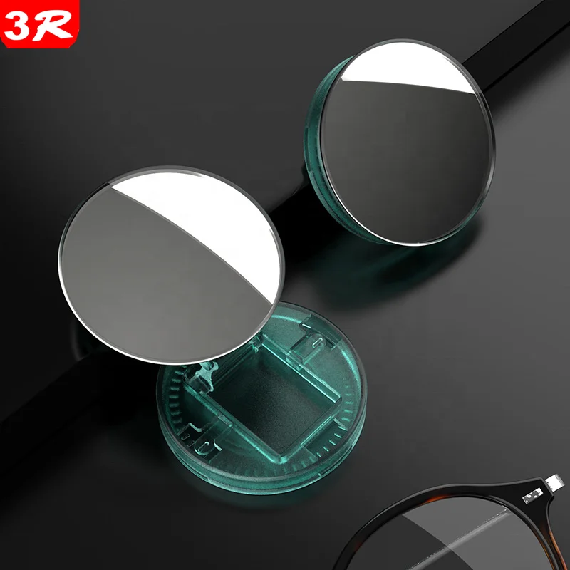 3R Small Round Car Blind Spot Mirror,  Foldable Adhesive Side View Mirror, Transparent Automobile Rear view Mirror