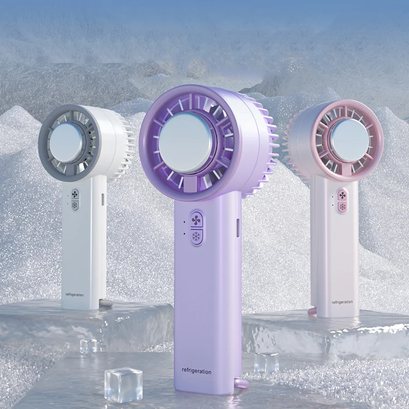Ice Porcelain Superconductor Refrigeration Handheld Fan High Wind Power Portable USB Mini Fan Desktop Portable Fan