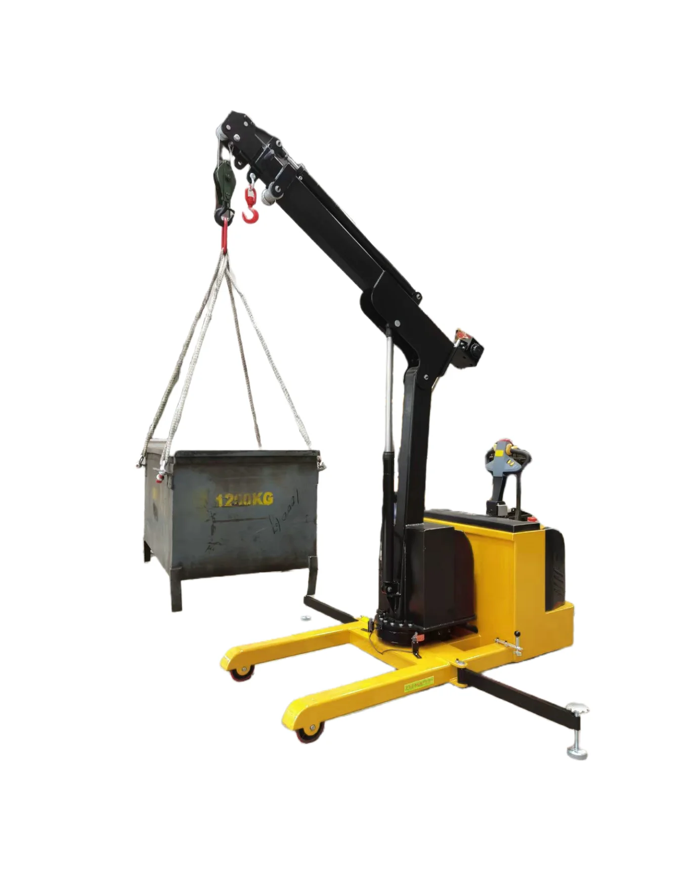 Full Electric Rotating Small Movable Cantilever Rotation Telescopic Boom Lifting Crane Remote Control 1000kg 3.6M 1ton Truck