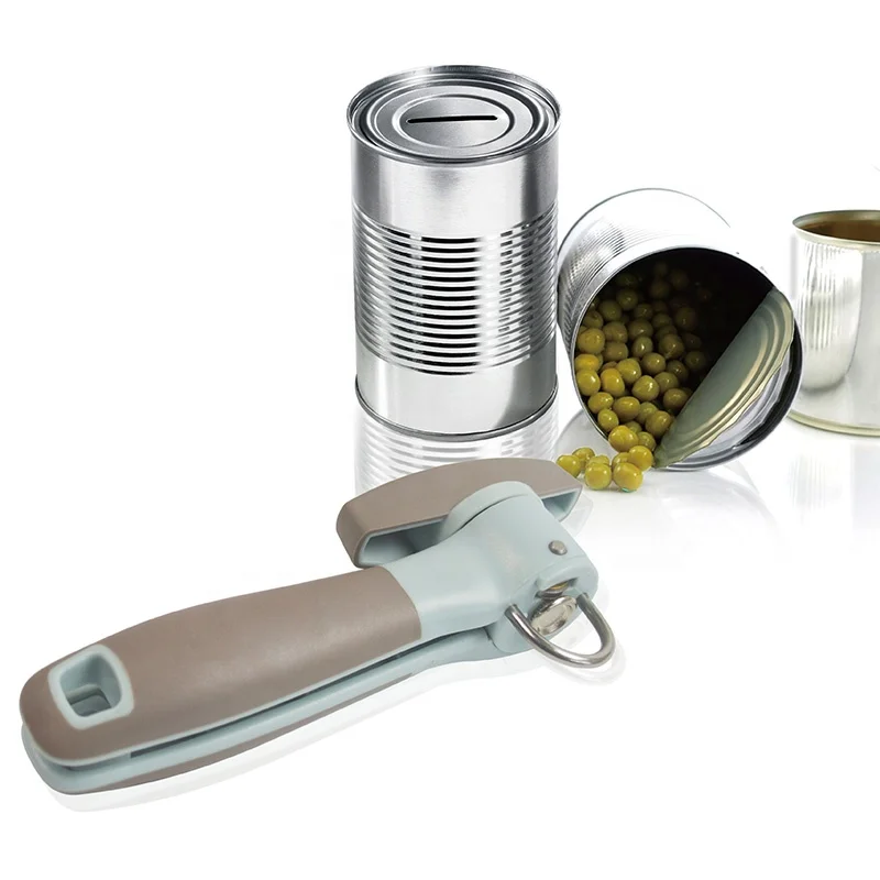 Multifunction Can Opener Manual Topless with Soft Grips No Sharp Edges Stainless Steel Jar Opener