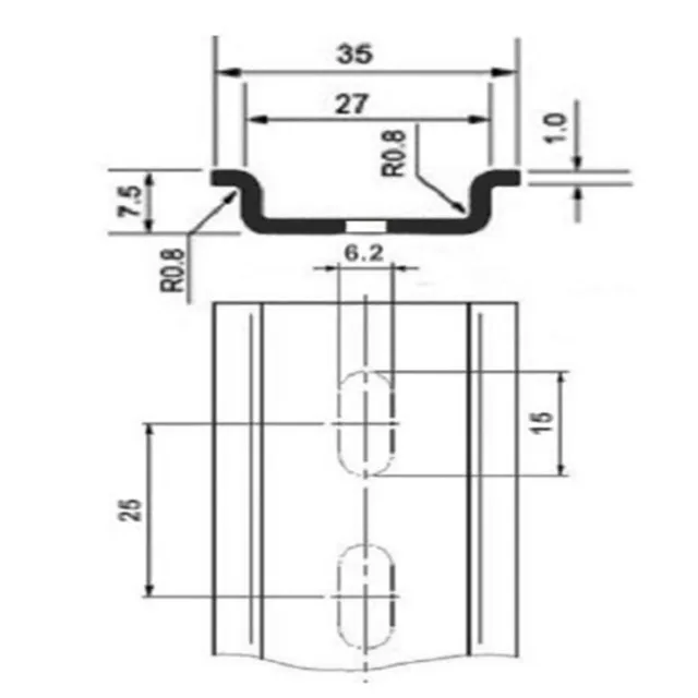 Th din 357 5 мм стандартный EN60715 электрический компонент алюминиевая DIN Монтажная рейка для автоматического