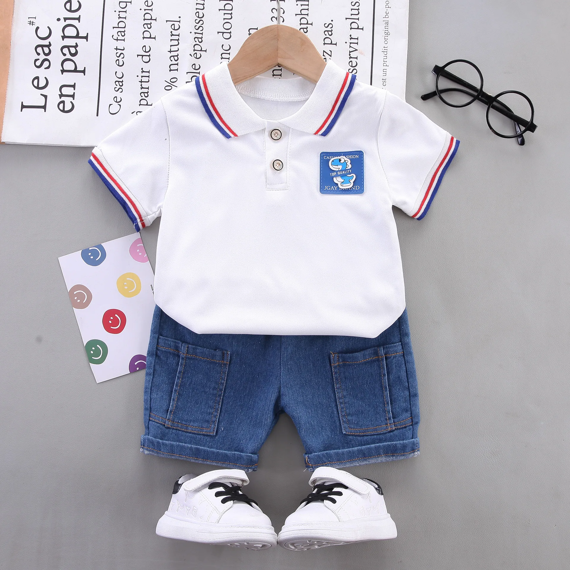 Fashion Summer Kids Clothes Toddler Boy Graphic T-shirt Jersey Shorts 2pc Active Outfit Set