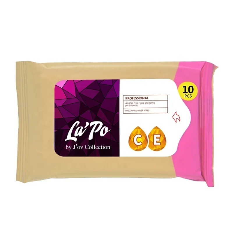 Private Label Vegan Wipes Scented Hypo-allergenic PH Balanced Makeup Remover Wipes