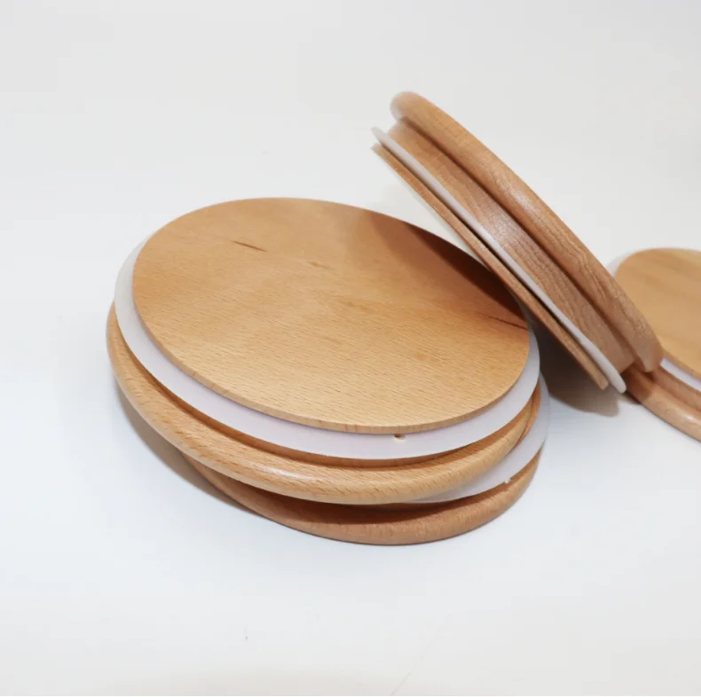 Wooden Bamboo Lids Supplier Candle Glass Jars With Wood Covers Bamboo Lids For Candle Jar Storage Bottle Cup