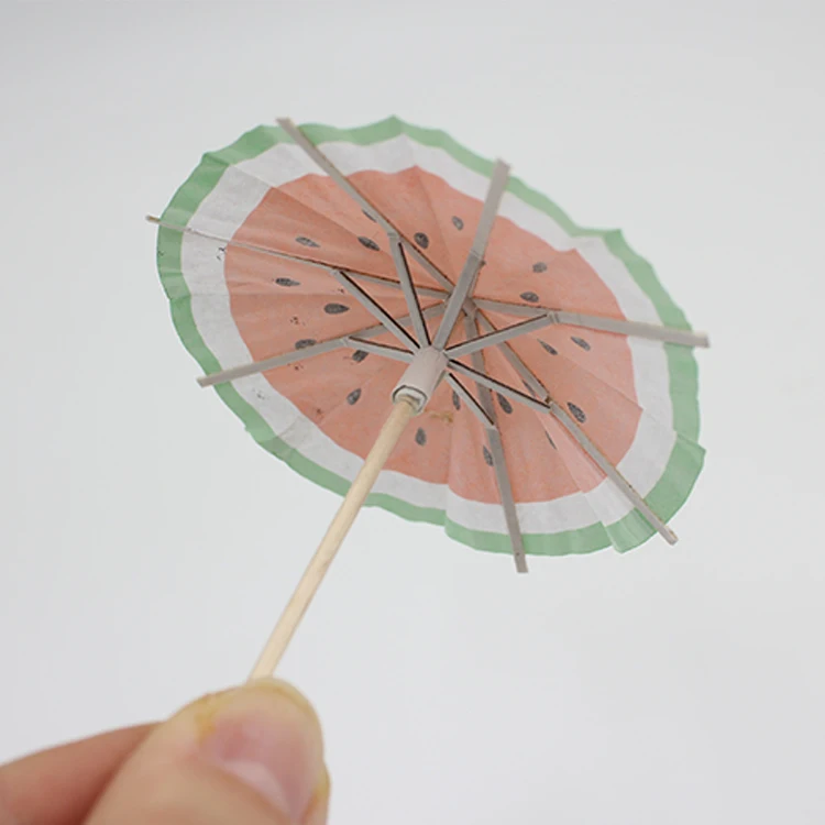 High Quality Disposable Eco-friendly Disposable Umbrella Pick Small Cocktail Umbrella Pick Cheap Fruit Cocktail Pick