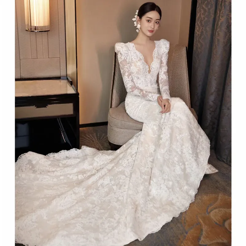 Заводская распродажа элегантные женские кружевные свадебные платья Vestido de novia encaje