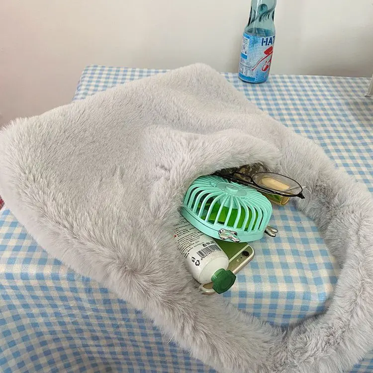 hand carry bag faux fur women handbag portable cross-body bag leisure manufacturers wholesale