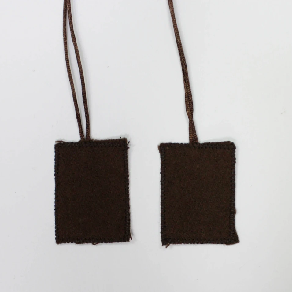 12Pcs Scapular Our Lady of Mt.Carmel And Sacred Heart of Jesus Brown Cord Religious Scapular For Prayer