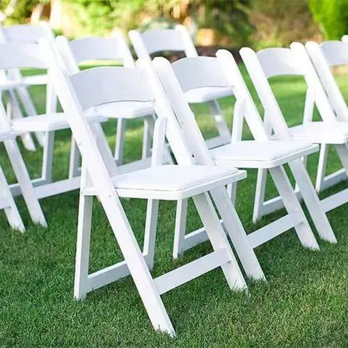 Элегантный дизайн, уличные мягкие белые стулья Wimbledon для обеда, банкета, свадьбы, пластиковые полимерные складные садовые стулья (1600530296787)