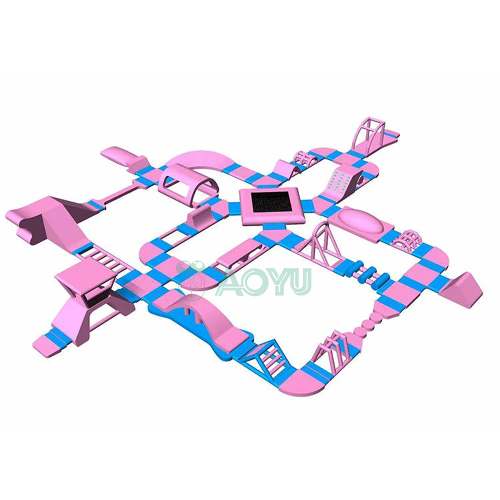 Huge Inflatable Amusement Playground Floating Amusement Water Obstacle Course Slide Part Games Aqua Park For Adults