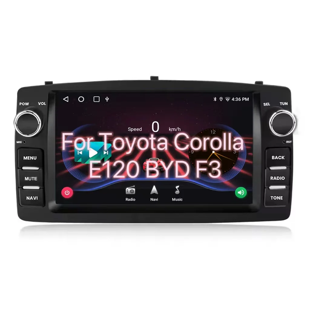 7 Inch Car Radio Player For Toyota Corolla E120 BYD F3  Navigation Car Stereo Wired Carplay Android Auto GPS