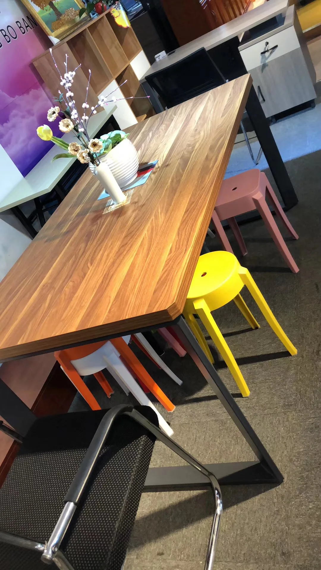 
Modern simple design office furniture computer desk wooden table with metal leg for sale 