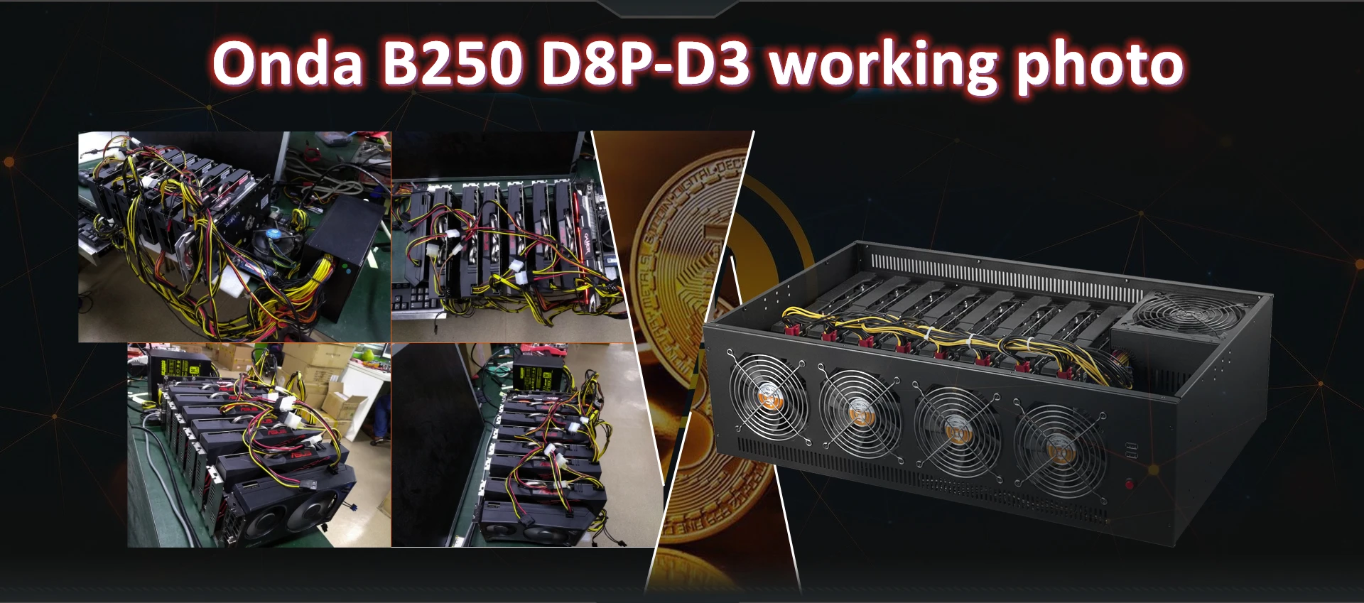  В наличии 8GPU Onda B250 материнская плата для майнинга LGA 1151 DDR3