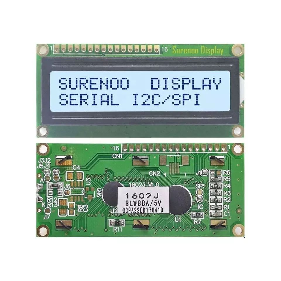 B2B-80*36MM Serial I2C/IIC or SPI Interface AIP31068 162 16X2 1602 Character LCD Module Display Screen LCM with LED Backlight