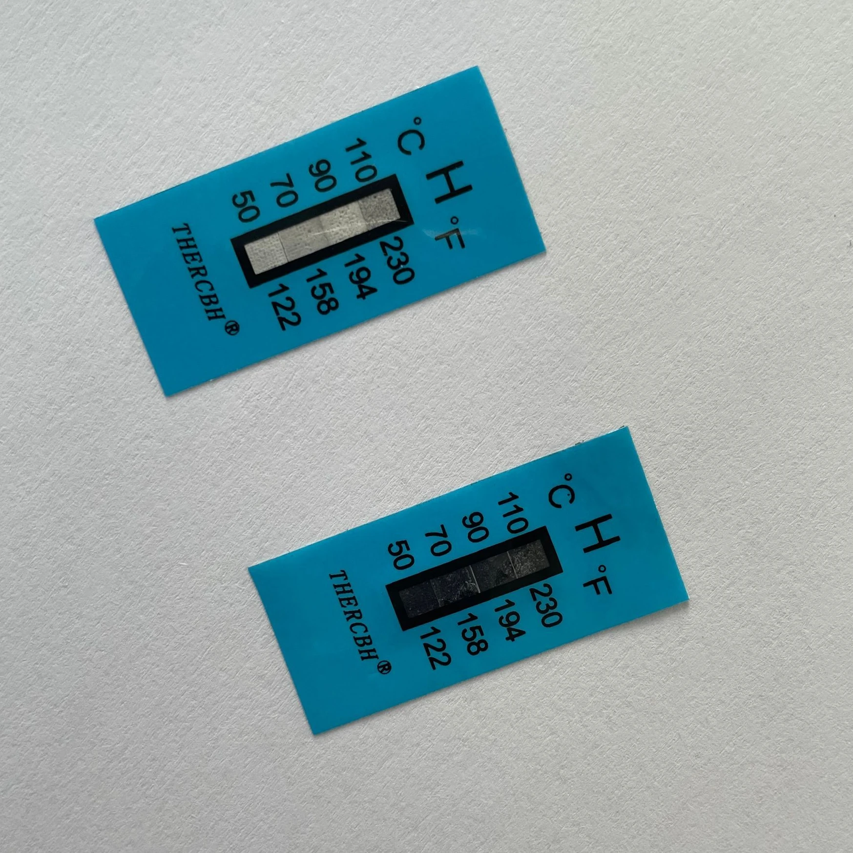 Thermax 4 Level Thermometer Strips,,Overtemperature warning sticker,49-65 degree Thermal Monitor