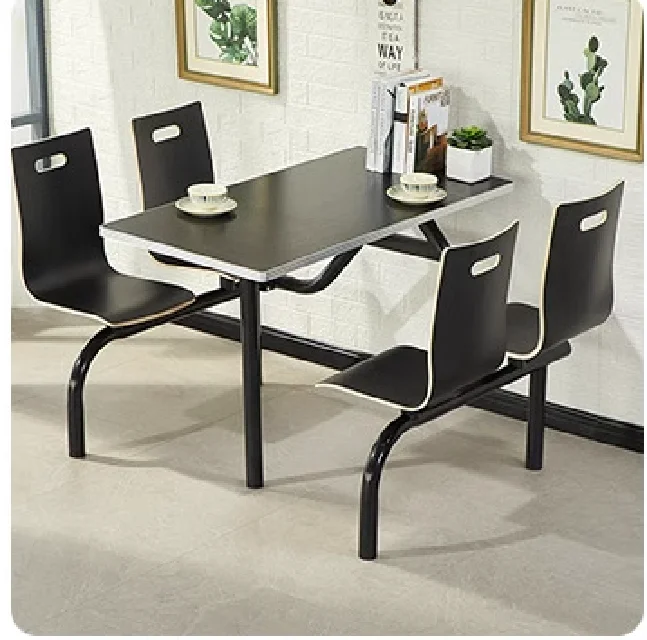 Canteen integral Modern Fast Food Plywood University 4 seats Dining Table modular office